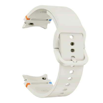 For Samsung Galaxy Watch 5 Golf Edition Flat Sewing Design Silicone Watch Band(White) by bashfashion