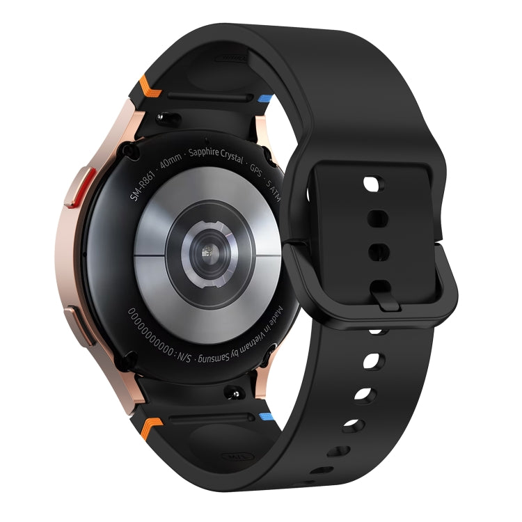 For Samsung Galaxy Watch 5 Golf Edition Flat Sewing Design Silicone Watch Band(Black) by bashfashion