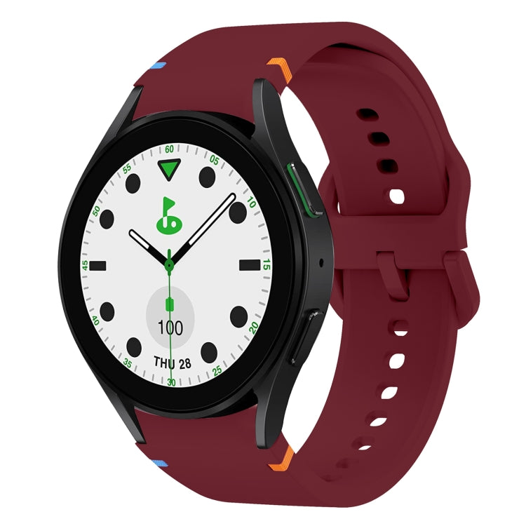 For Samsung Galaxy Watch 5 Golf Edition Flat Sewing Design Silicone Watch Band(Wine Red) by bashfashion