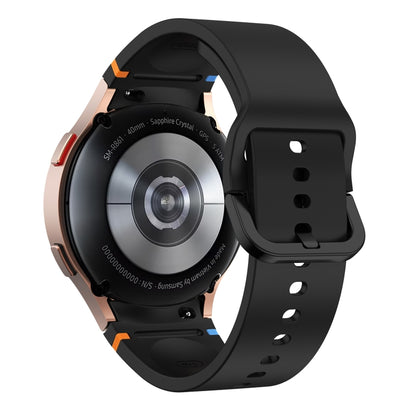 For Samsung Galaxy Watch 5 40 / 44mm Flat Sewing Design Silicone Watch Band(Black) by bashfashion