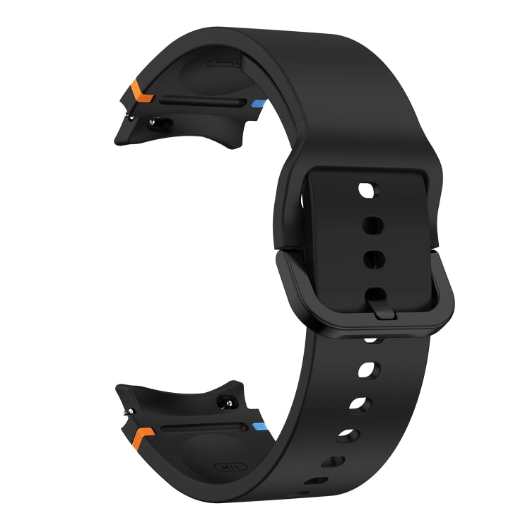 For Samsung Galaxy Watch 5 40 / 44mm Flat Sewing Design Silicone Watch Band(Black) by bashfashion