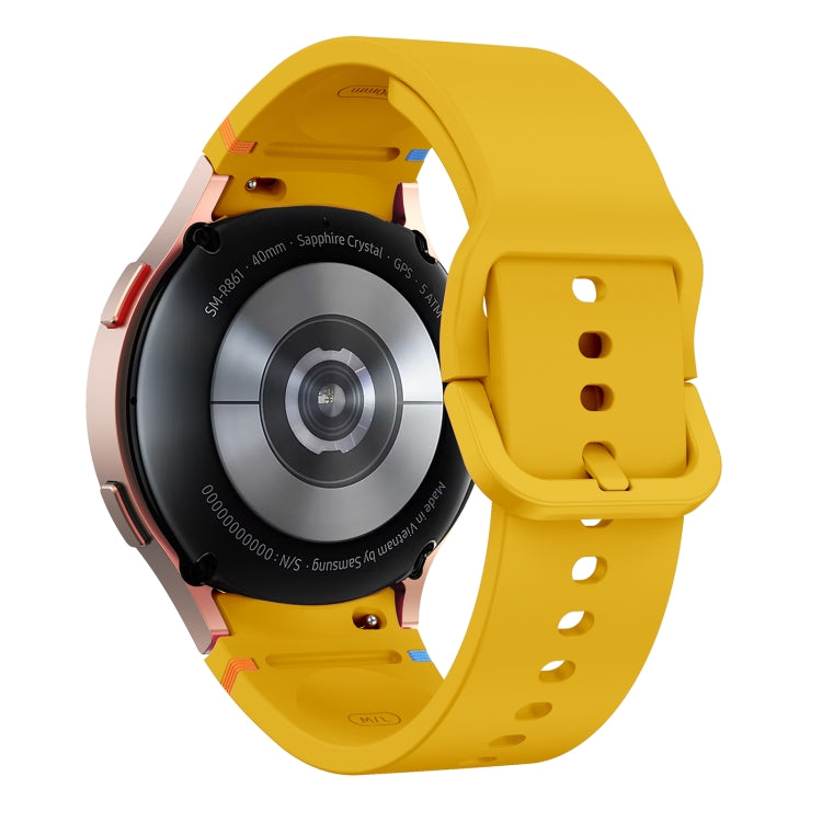 For Samsung Galaxy Watch 5 40 / 44mm Flat Sewing Design Silicone Watch Band(Apricot) by bashfashion