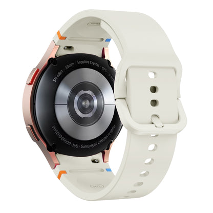 For Samsung Galaxy Watch 4 Classic 42 / 46mm Flat Sewing Design Silicone Watch Band(White) by bashfashion