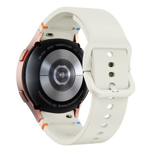 For Samsung Galaxy Watch 4 Classic 42 / 46mm Flat Sewing Design Silicone Watch Band(White) by bashfashion