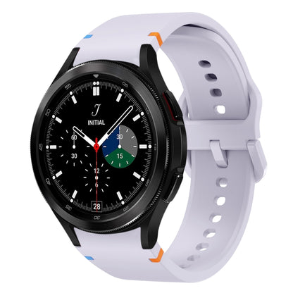 For Samsung Galaxy Watch 4 Classic 42 / 46mm Flat Sewing Design Silicone Watch Band(Purple) by bashfashion