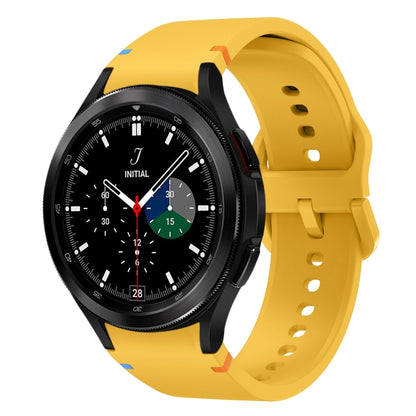 For Samsung Galaxy Watch 4 Classic 42 / 46mm Flat Sewing Design Silicone Watch Band(Apricot) by bashfashion