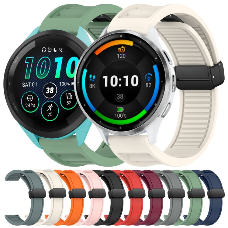 For Garmin Forerunner 255 Music 22mm Foldable Magnetic Buckle Silicone Watch Band(Orange) by bashfashion