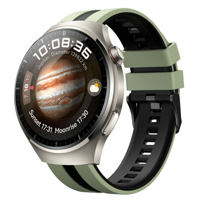 For Huawei Watch 4 Pro 22mm Two Color Sports Silicone Watch Band(Light Green+Black) by bashfashion