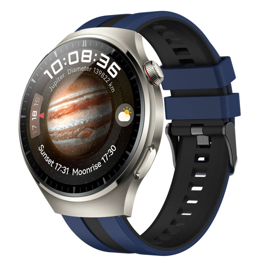 For Huawei Watch 4 Pro 22mm Two Color Sports Silicone Watch Band(Blue+Black) by bashfashion
