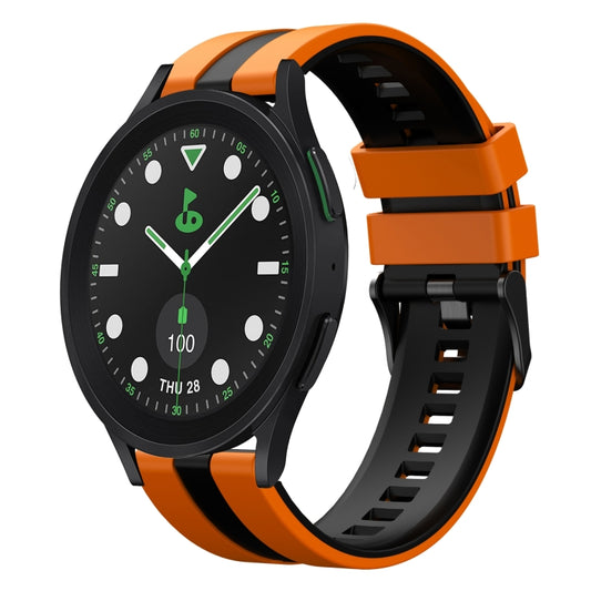 For Samsung Galaxy watch 5 Golf Edition 20mm Two Color Sports Silicone Watch Band(Orange+Black) by bashfashion