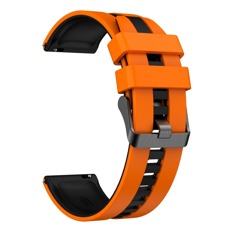 For Samsung Galaxy watch 5 Golf Edition 20mm Two Color Sports Silicone Watch Band(Orange+Black) by bashfashion