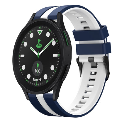 For Samsung Galaxy watch 5 Golf Edition 20mm Two Color Sports Silicone Watch Band(Blue+White) by bashfashion