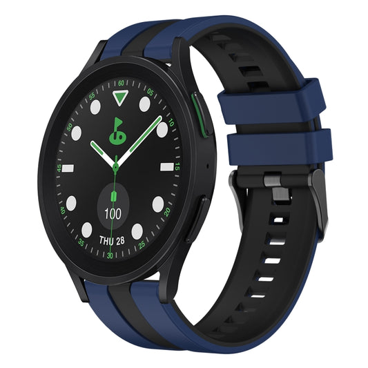 For Samsung Galaxy watch 5 Golf Edition 20mm Two Color Sports Silicone Watch Band(Blue+Black) by bashfashion