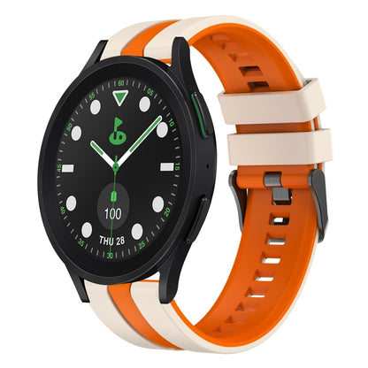 For Samsung Galaxy watch 5 Golf Edition 20mm Two Color Sports Silicone Watch Band(Starlight+Orange) by bashfashion