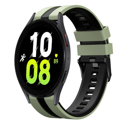 For Samsung Galaxy Watch 5 44mm 20mm Two Color Sports Silicone Watch Band(Light Green+Black) by bashfashion