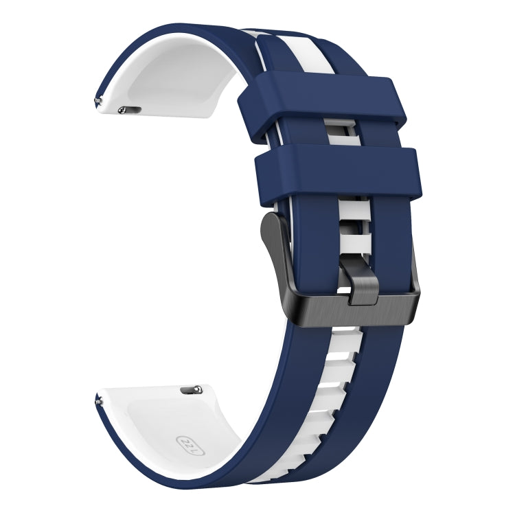 For Samsung Galaxy Watch 5 44mm 20mm Two Color Sports Silicone Watch Band(Blue+White) by bashfashion