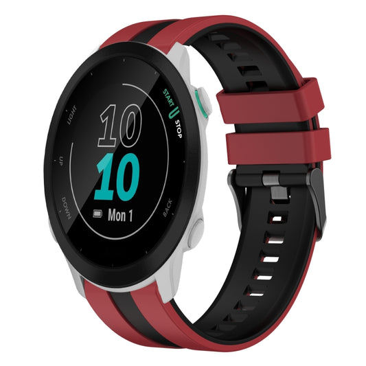 For Garmin Forerunner 55 20mm Two Color Sports Silicone Watch Band(Red+Black) by bashfashion