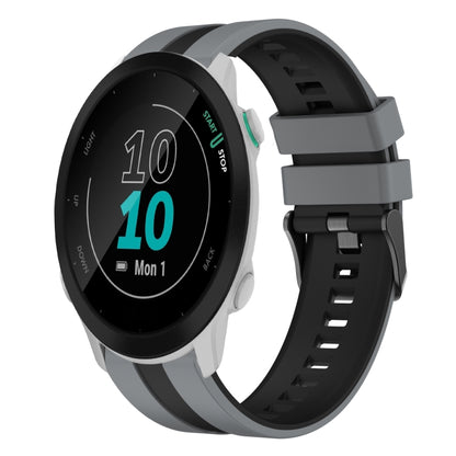 For Garmin Forerunner 55 20mm Two Color Sports Silicone Watch Band(Grey+Black) by bashfashion