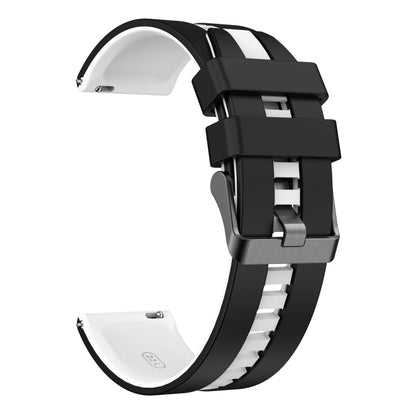 For Garmin Forerunner 158 20mm Two Color Sports Silicone Watch Band(Black+White) by bashfashion