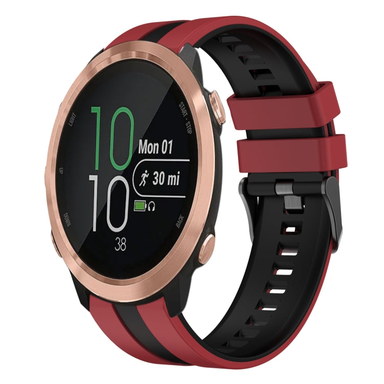 For Garmin Forerunner 645 20mm Two Color Sports Silicone Watch Band(Red+Black) by bashfashion