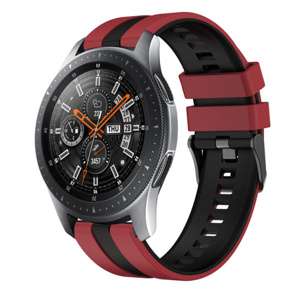 For Samsung Galaxy Watch 46mm 22mm Two Color Sports Silicone Watch Band(Red+Black) by bashfashion