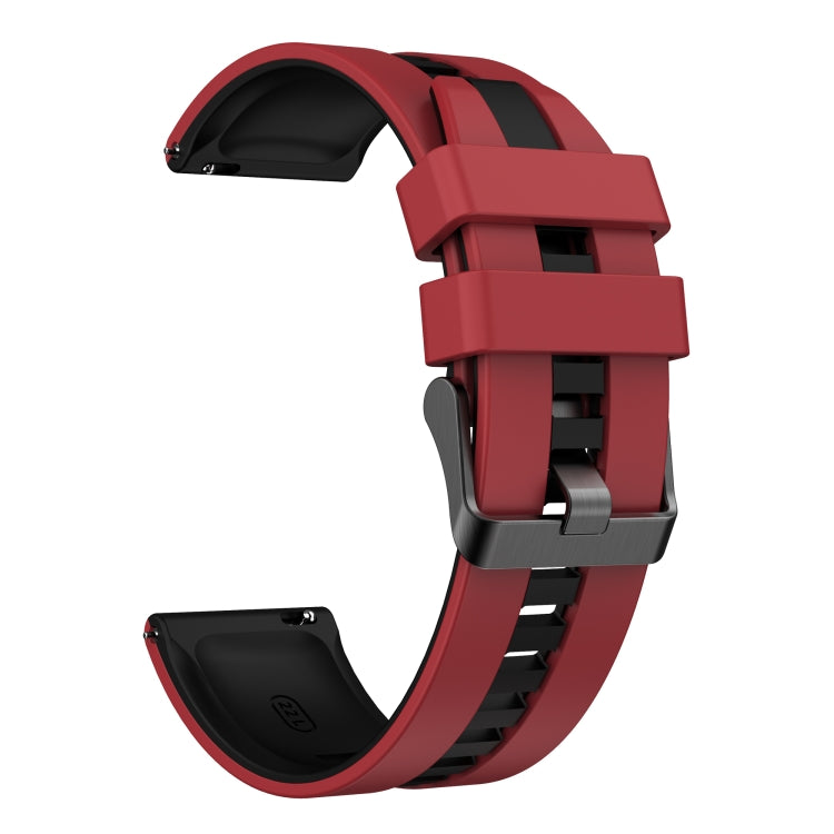 For Garmin Forerunner 255 Music 22mm Two Color Sports Silicone Watch Band(Red+Black) by bashfashion