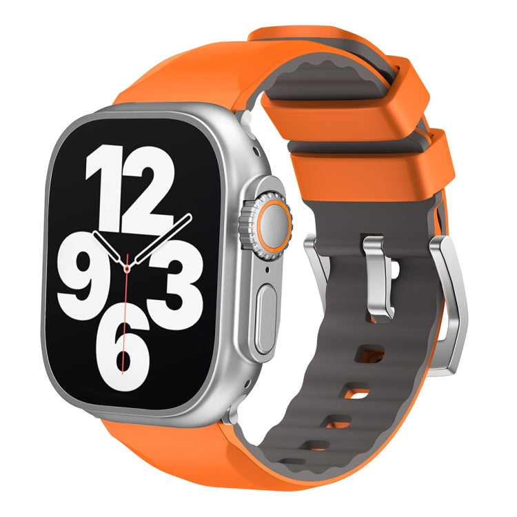 For Apple Watch Ultra 2 49mm Two-Color Silicone Watch Band(Orange) by bashfashion