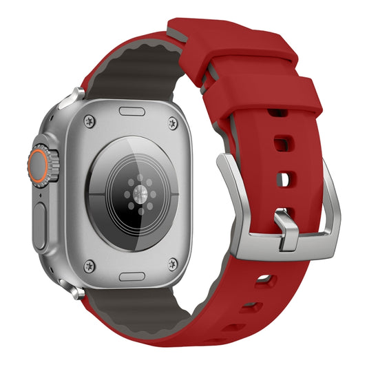 For Apple Watch Ultra 2 49mm Two-Color Silicone Watch Band(Red) by bashfashion