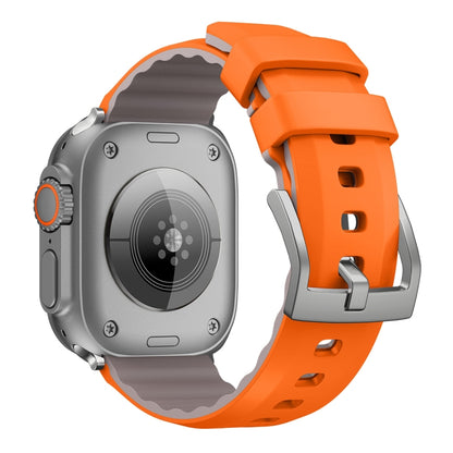 For Apple Watch Ultra 49mm Two-Color Silicone Watch Band(Orange) by bashfashion