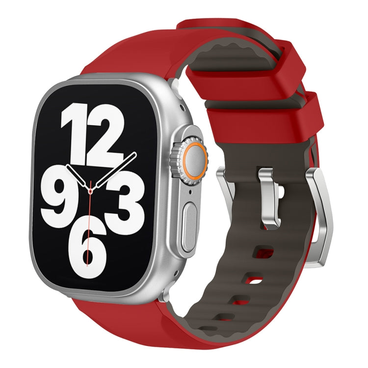For Apple Watch Ultra 49mm Two-Color Silicone Watch Band(Red) by bashfashion