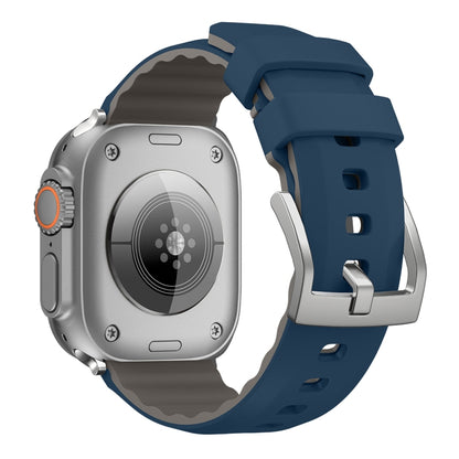 For Apple Watch Ultra 49mm Two-Color Silicone Watch Band(Midnight Blue) by bashfashion