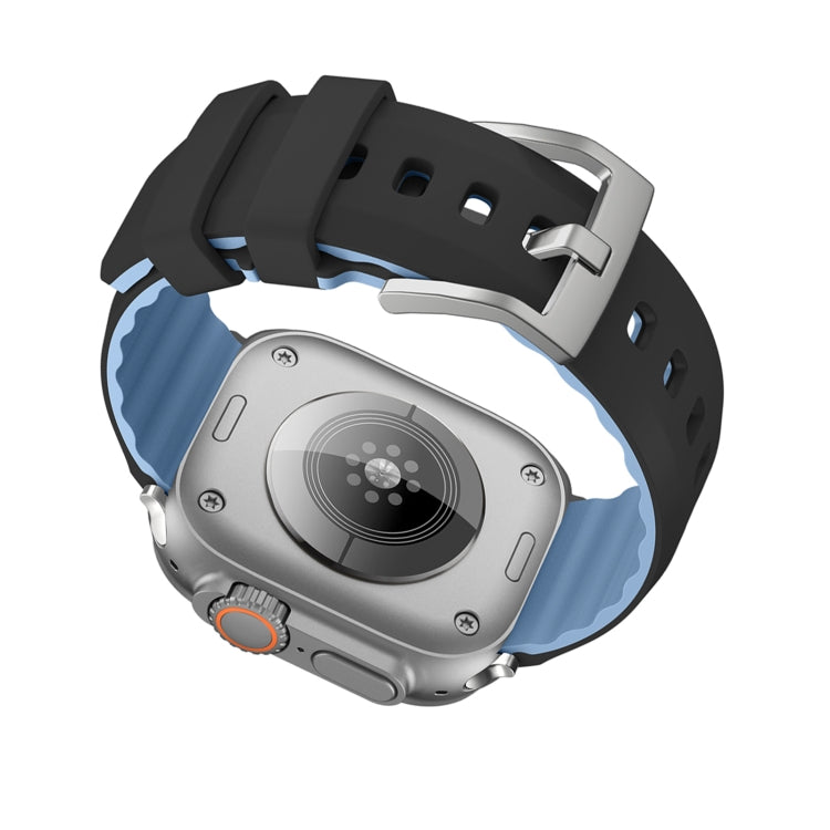 For Apple Watch Ultra 2 49mm Two-Color Silicone Watch Band(Fluorescent Green) by bashfashion