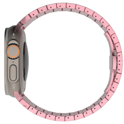 For Apple Watch Ultra 2 49mm One-bead Paint Alloy Butterfly Buckle Watch Band(Pink) by bashfashion