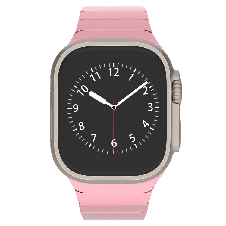 For Apple Watch Ultra 2 49mm One-bead Paint Alloy Butterfly Buckle Watch Band(Pink) by bashfashion