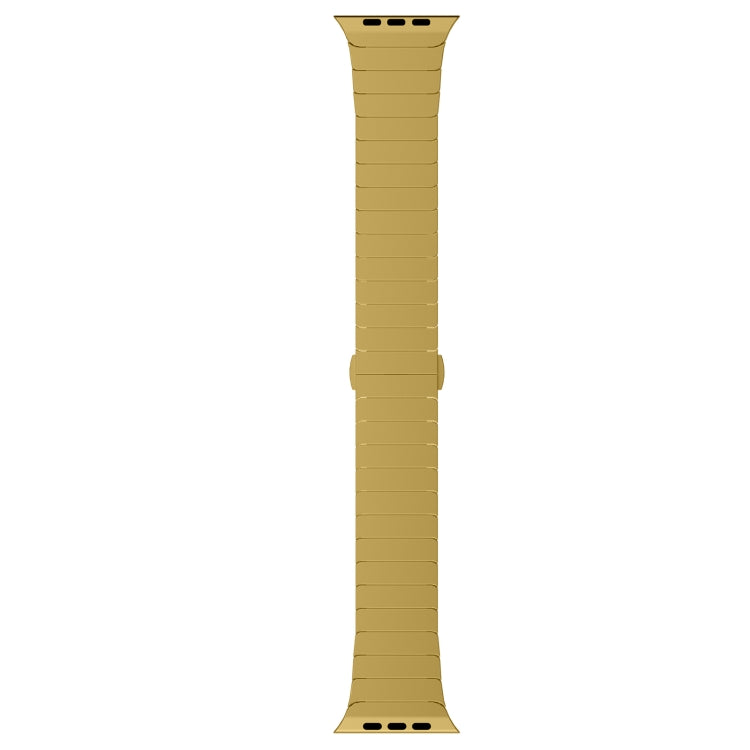 For Apple Watch Ultra 2 49mm One-bead Paint Alloy Butterfly Buckle Watch Band(Gold) by bashfashion