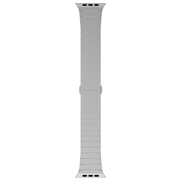 For Apple Watch Ultra 49mm One-bead Paint Alloy Butterfly Buckle Watch Band(Silver) by bashfashion