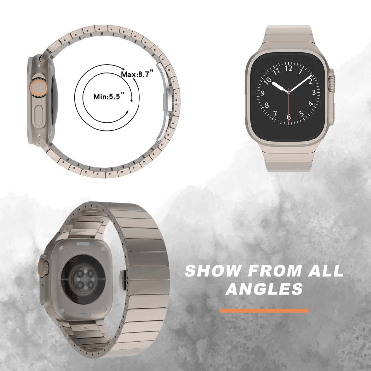 For Apple Watch Ultra 2 49mm One-bead Paint Alloy Butterfly Buckle Watch Band(Titanium Color) by bashfashion