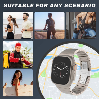 For Apple Watch Series 8 45mm One-bead Paint Alloy Butterfly Buckle Watch Band(Silver) by bashfashion