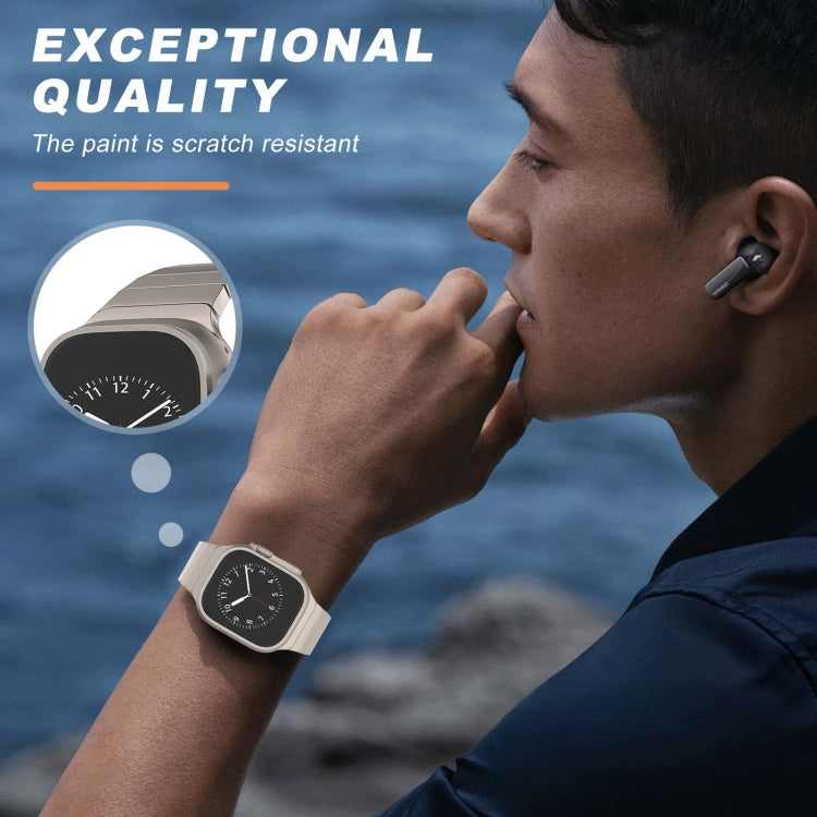 For Apple Watch Series 8 45mm One-bead Paint Alloy Butterfly Buckle Watch Band(Gold) by bashfashion