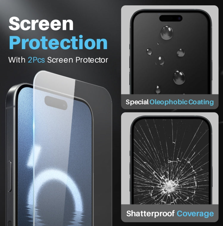 For iPhone 16 Pro Max NORTHJO 5 in 1 Clear Phone Case with 2pcs Screen Film + 2pcs Camera Lens Film by NORTHJO