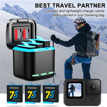 GP-810 Rechargeable 3-Battery Charger Station Storage Case for GoPro HERO5 /6 /7 /8 by bashfashion