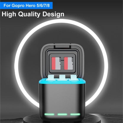 GP-810 Rechargeable 3-Battery Charger Station Storage Case for GoPro HERO5 /6 /7 /8 by bashfashion