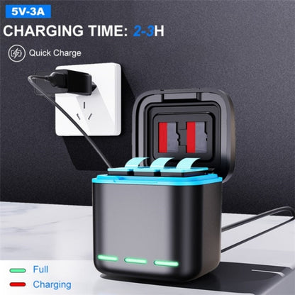 GP-810 Rechargeable 3-Battery Charger Station Storage Case for GoPro HERO5 /6 /7 /8 by bashfashion