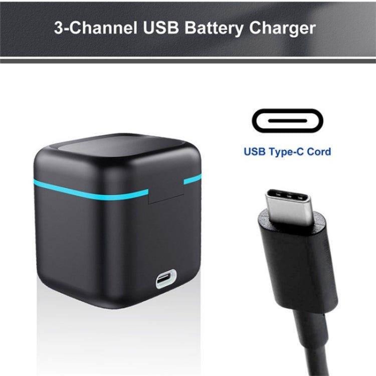 GP-910 3-Battery Charging Box Storage Case For GoPro HERO12 Black /11 Black /10 Black /9 Black by bashfashion