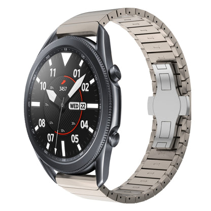 For Samsung Galaxy Watch3 45mm 22mm One Bead Paint Butterfly Buckle Alloy Watch Band(Titanium Color) by bashfashion