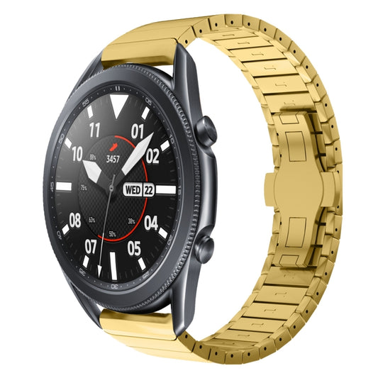 For Samsung Galaxy Watch3 45mm 22mm One Bead Paint Butterfly Buckle Alloy Watch Band(Gold) by bashfashion