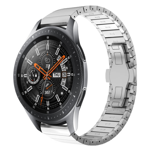 For Samsung Galaxy Watch 46mm 22mm One Bead Paint Butterfly Buckle Alloy Watch Band(Silver) by bashfashion