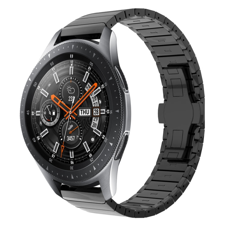 For Samsung Galaxy Watch 46mm 22mm One Bead Paint Butterfly Buckle Alloy Watch Band(Black) by bashfashion