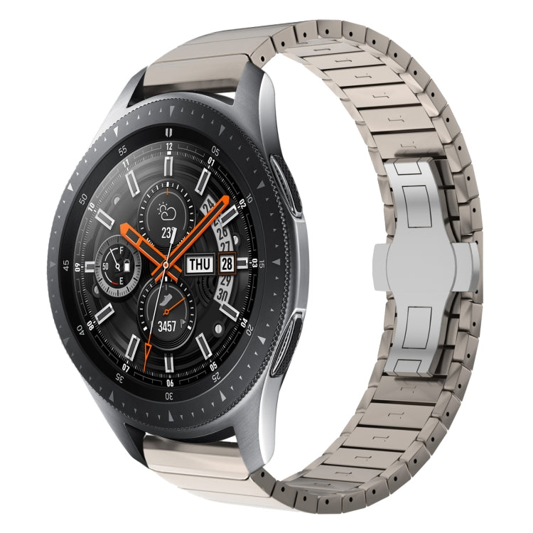 For Samsung Galaxy Watch 46mm 22mm One Bead Paint Butterfly Buckle Alloy Watch Band(Titanium Color) by bashfashion