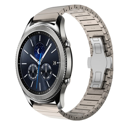 For Samsung Galaxy Watch Gear S3 Classic 22mm One Bead Paint Butterfly Buckle Alloy Watch Band(Titanium Color) by bashfashion